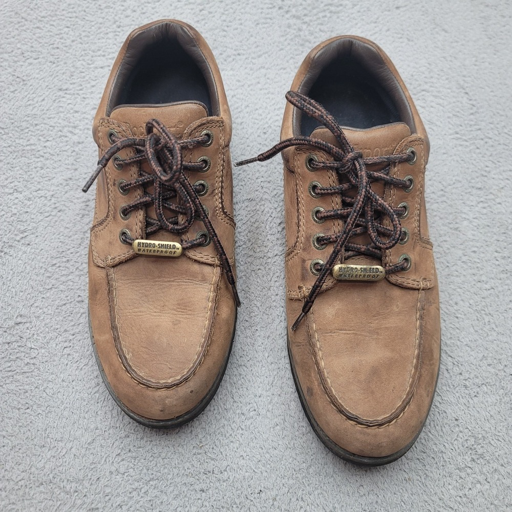Rockport Mens Shoes 9M Brown Leather Hydro-Shield Waterproof Lace Up M3397